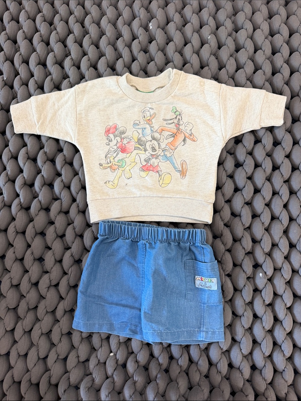 Disney Cream Sweatshirt with Vintage Mickey & Friends Print
